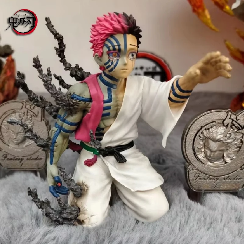 14cm Anime Demon Slayer Akaza Hakuji Figur Modell Puppe Actionfigur PVC Dekoration Desktop-Ornament Spielzeug