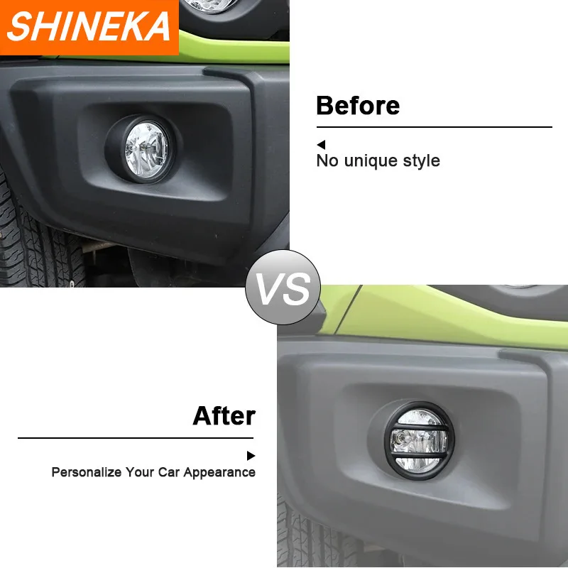 SHINEKA Lamp Hoods Car Front Fog Light Lamp Decoration Covers For Suzuki Jimny 2019 2020 2021 2022 2023 Up Exterior Accessories