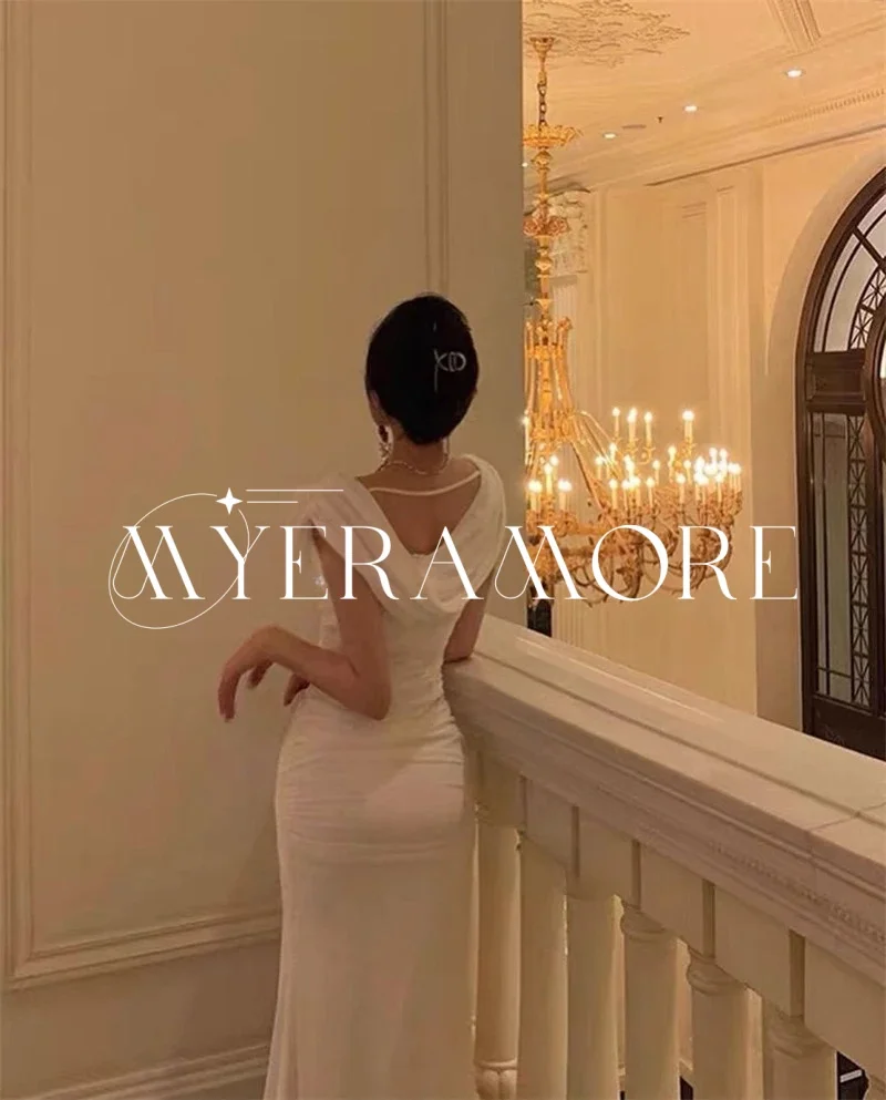 فساتين زفاف أنيقة حورية البحر تول قبالة الكتف فستان عروس من الساتان طول الكاحل رداء حفلات مخصص فيستدوس دي نوفيا #3