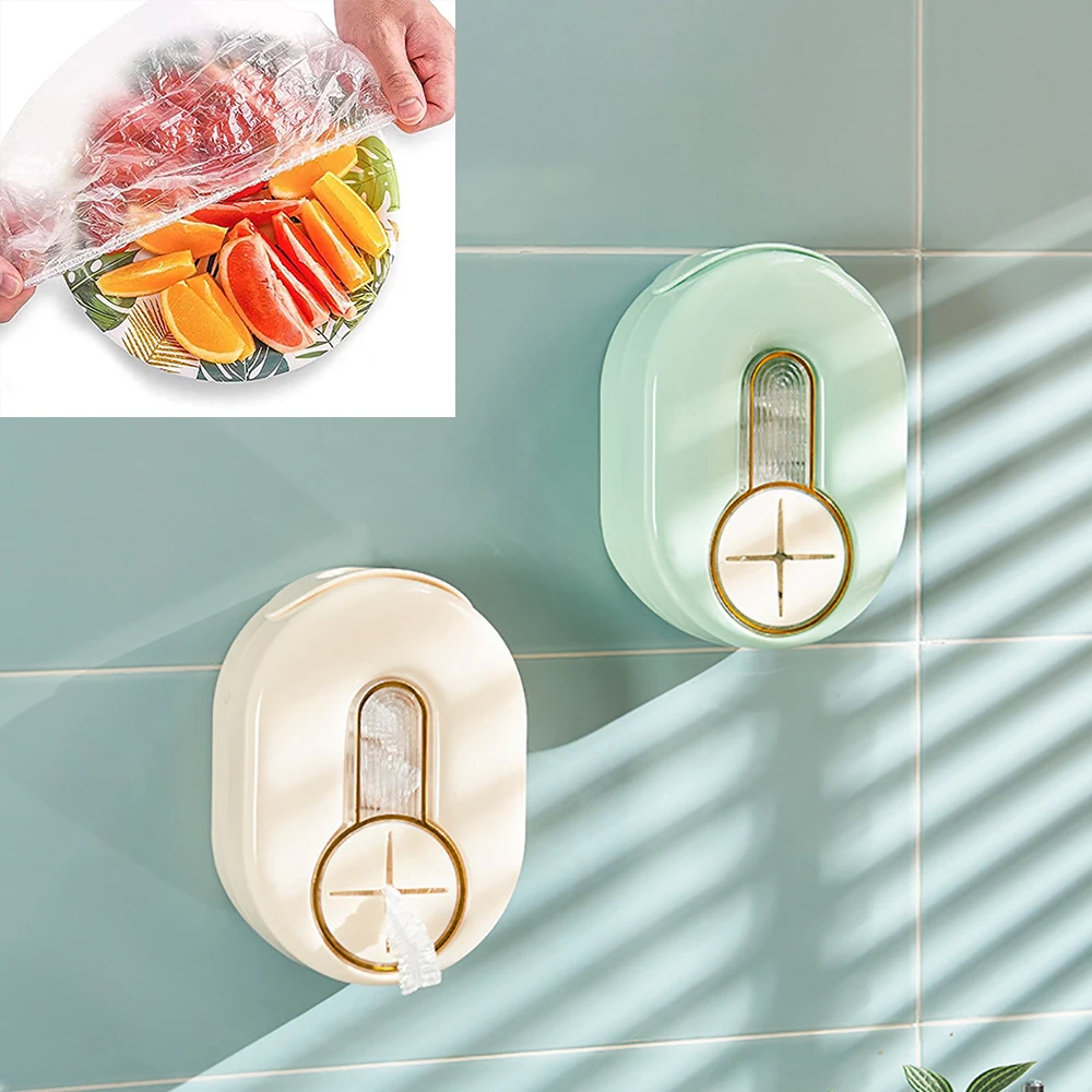 

2PCS Plastic Wrap Storage Box, Kitchen Plastic Wrap Organizer, Wall-Mounted Dustproof Box for Cling Film Disposable Gloves