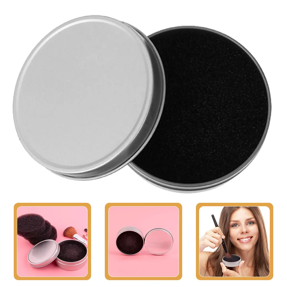 2 قطعة مجموعة صناديق التنظيف المحمولة فرشاة للمكياج الأنظف حصيرة إسفنجة متينة لفرشاة غسل ماكياج أداة المنظم