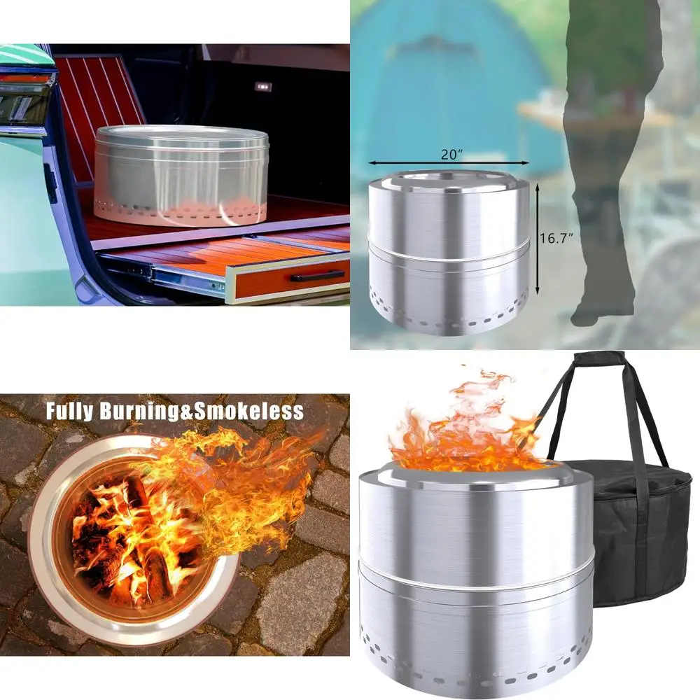 

20-дюймовое уличное костровое место для сжигания дров с сумкой для переноски для заднего двора и кемпинга