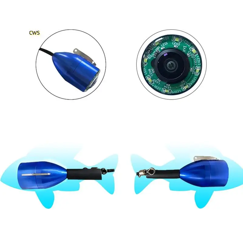 كاميرا الصيد تحت الماء شاشات كريستال بلورية صياد السمك مقاوم للماء 1000TVL كاميرا الصيد أضواء الأشعة تحت الحمراء للبحيرة