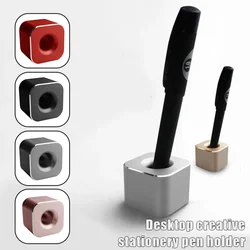 Aluminum Alloy Pen Holder With Non-Slip Pad Student Creative Desktop Ornament Pen Hole Pencil Slot Pencil Storage Stand Office