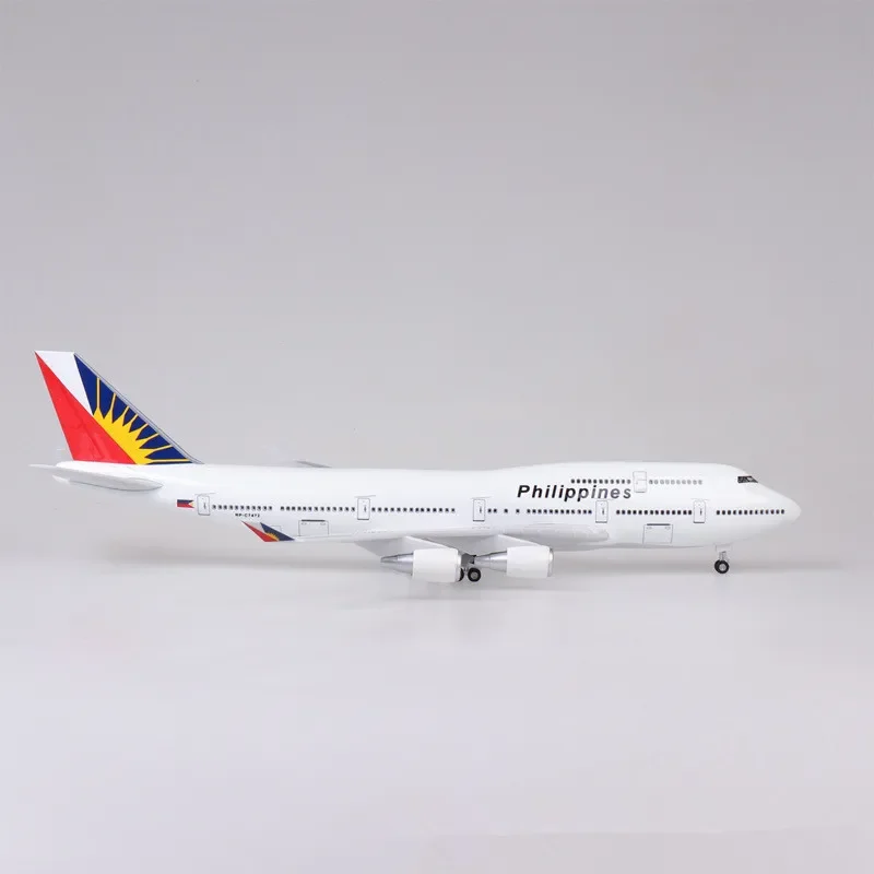 

1:150 Scale 47CM Diecast Model Philippine Airlines Boeing 747 Resin Airplane Airbus With Light And Wheels Toy Collection Display