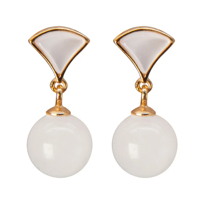 925 Sterling Silver Jewelry Simple Skirt Hem Shell Pearl Stud Earrings for Women Wedding Party Jewelry For Girl Friends Gift