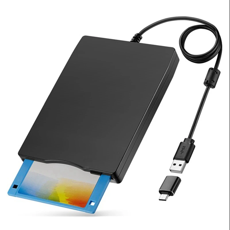 Y42A-Floppy Disk Reader 3.5 Inch External USB Type A&C Floppy Disk Drive Floppy Disc Reader For Laptop