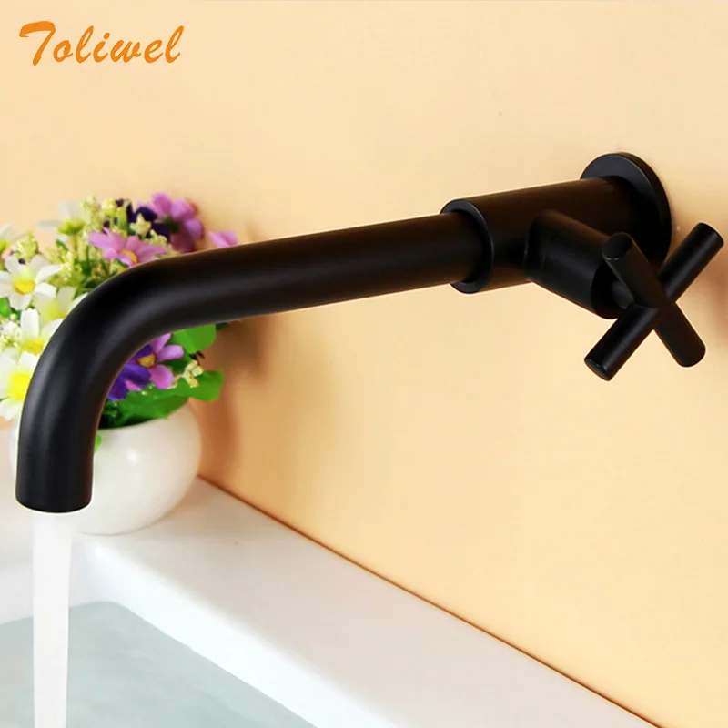 Brass Wall Mount Basin Faucet Single Cold Water Tap Bathroom Kitchen Sink Tap Spigot Garden Water Faucet Spout Mop Pool Tap