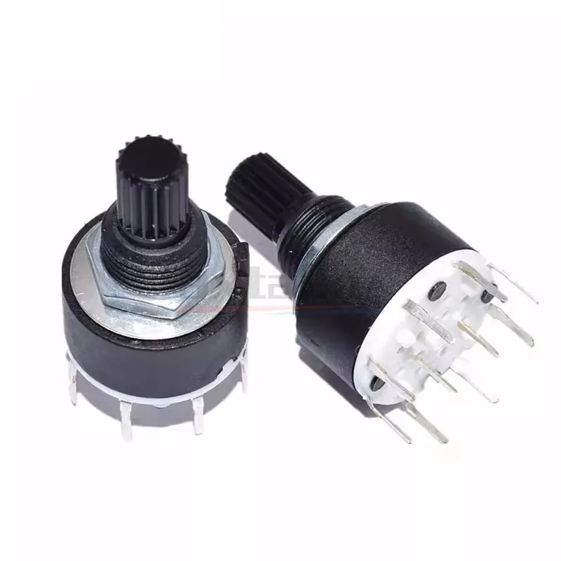 2PCS SR16 RS16 Diameter 16mm Rotary Band Switch 2 Pole 3 4 Position 1 Pole 5 6 8 Position Handle Length 15MM Plastic