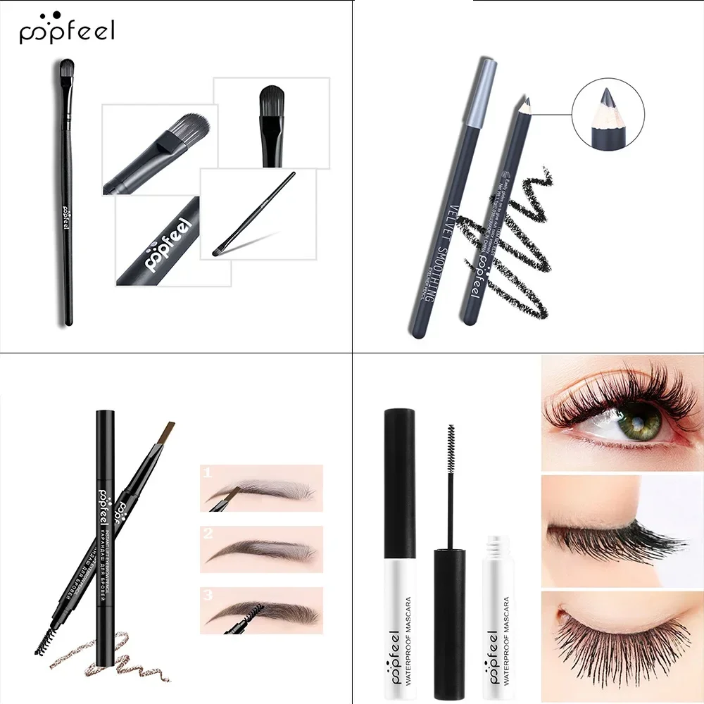 Holiday-Exclusive Popfeel Makeup Kit Full Set All in One Eye Shadow Eyebrow Eyeliner Mascara Brush Luxe Sets Gift Women Cosmetic