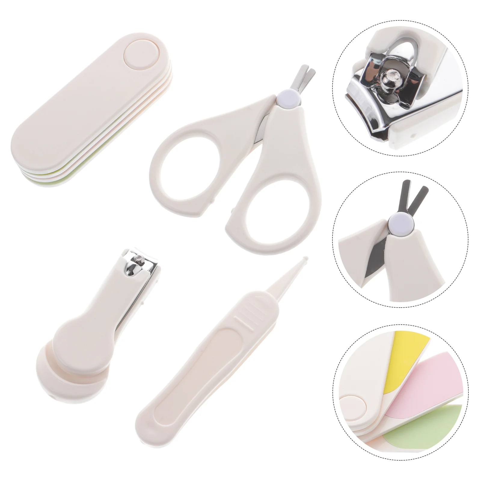 

1 Set Baby Nail Kit Baby Nail Care Set Baby Nail Clipper Scissor Nail File And Tweezer Set