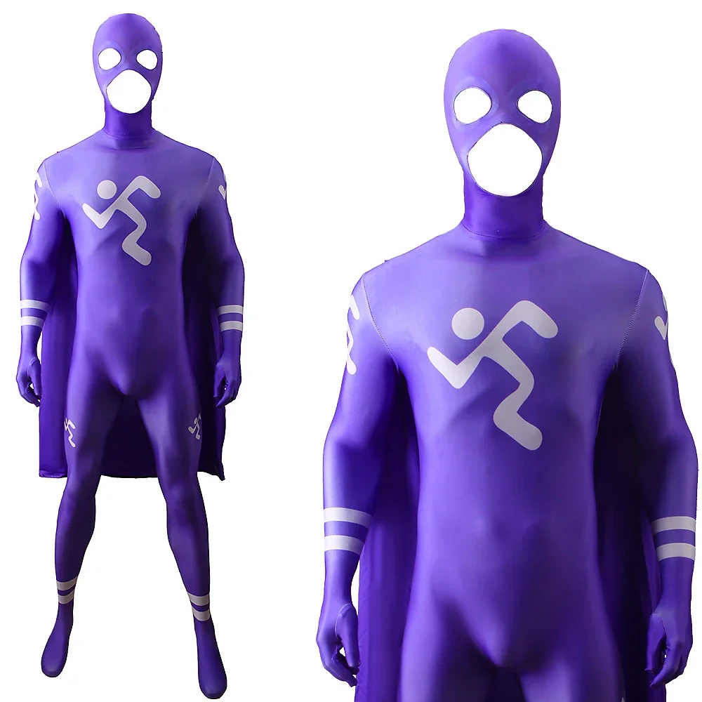 Traje esportivo muscular roxo cosplay homem elastano traje de halloween super-herói zentai bodysuit para crianças adultas