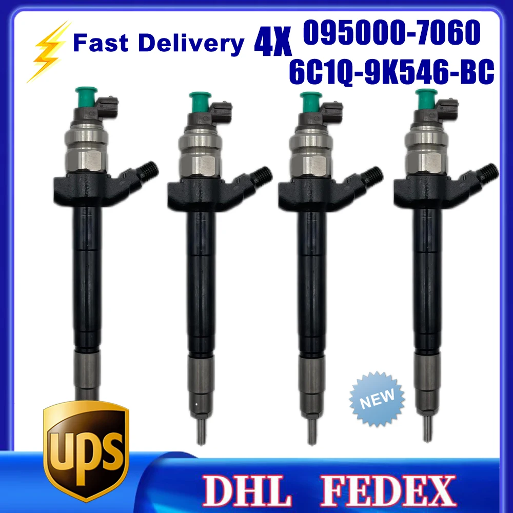 

4Pcs 095000-7060 6C1Q-9K546-BC New 1495919 Diesel Injector Nozzle For Ford Transit 2.2L Tdci / Land Rover Defender 2.4 TD4 2006-