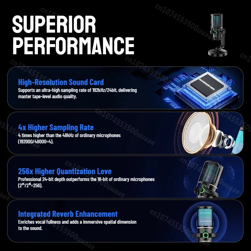 ميكروفون USB للألعاب Monster N32، ميكروفون مكثف قلبي 192 كيلو هرتز/24 بت مع فلتر بوب للكمبيوتر الشخصي Youtube Gaming Live Stream Dubbing #2