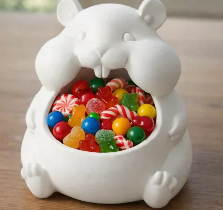 3D‑Printed Plastic Hamster Flower Pot, Cute Hollow‑out Hamster Planter Succulent Container, Creative Desktop Home Garden Decor