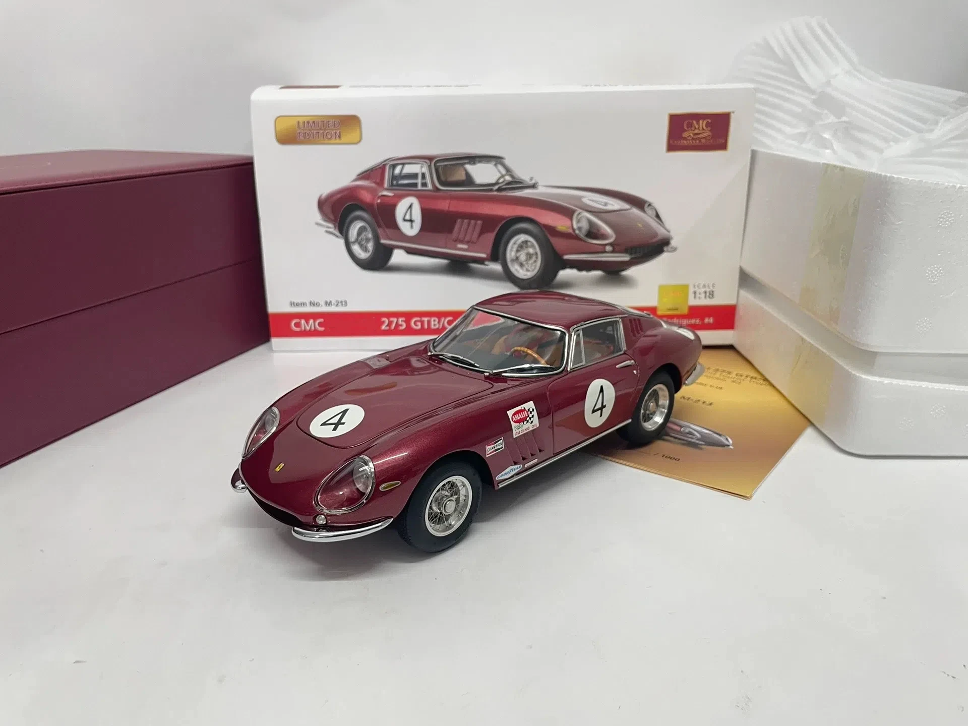 CMC 1:18 275 GTB/C 1966 #4 Simulation Limited Edition All Open Alloy Metal Static Car Model Toy Gift