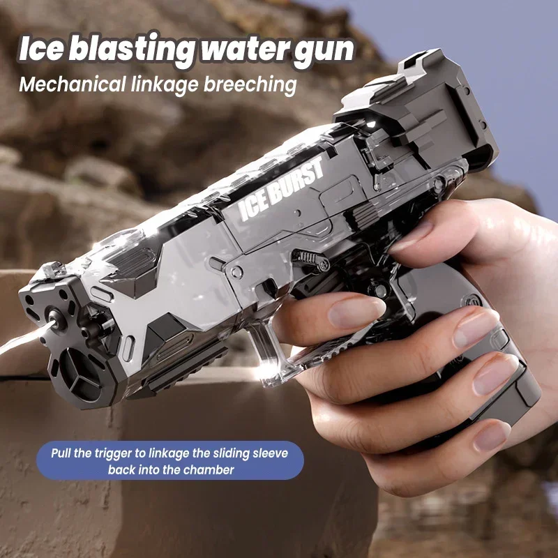 Transparant Glock Waterpistool Speelgoed Handmatig Schieten Pistool Geweer Spel Water Spelen Zomer Strand Buitenzwembad Speelgoed Voor Kinderen Jongens Cadeau