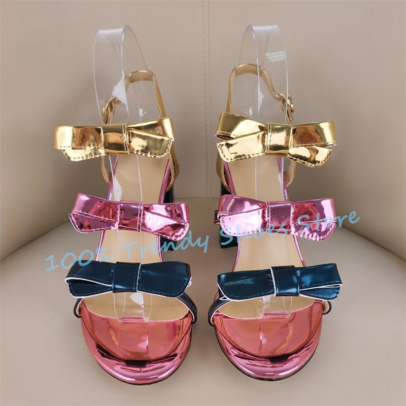 

Lolita Girl Mixed Color Butterfly Narrow Band Sandals Peep Toe Chunky Heel Buckle Strap Women Pumps Wedding Party Dress Shoes