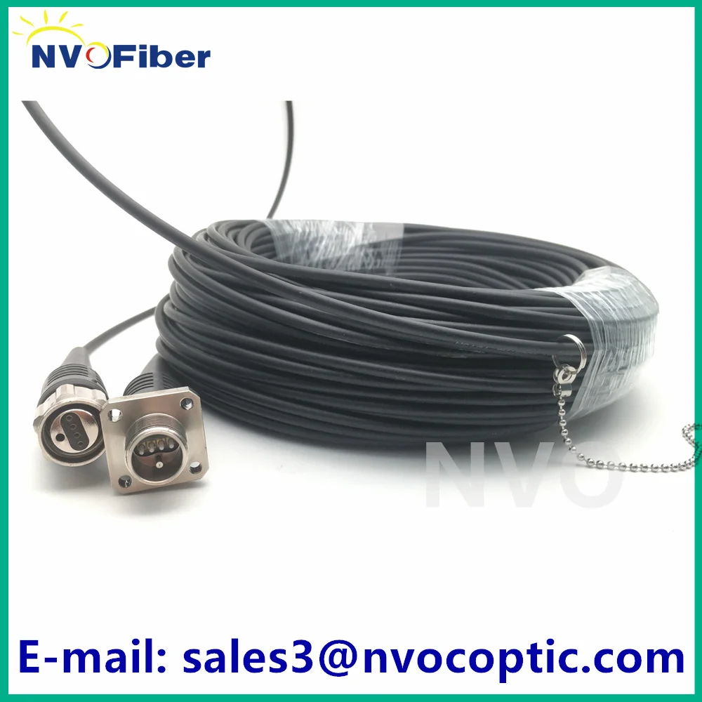 4C ODC Male Round to ODC Female Square Connector,SMF Fiber Opitc Patch Cord,SM Cable TPU Jacket 4.5mm,50M,Armored Fibre Cable