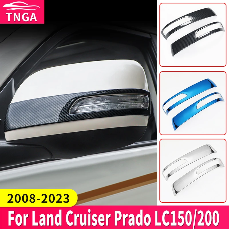 

For Toyota Land Cruiser Prado 150 LC150 2008-2023 LC200 200 Rearview Mirror Cover Trim Exterior Styling Accessories Strip 2pcs