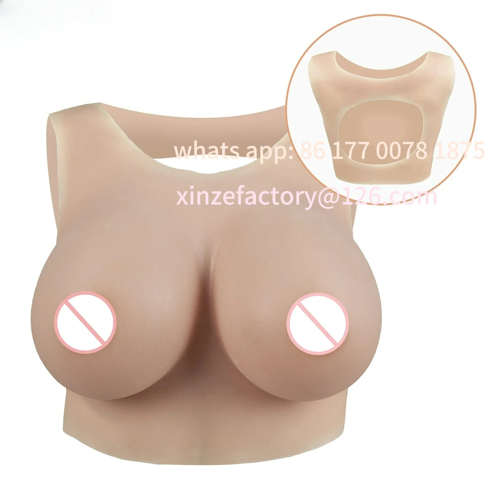 Customizable Silicone Fake Boobs Hollow Back Breast Forms Chest Enhancer for Crossdressing Transgender Anime