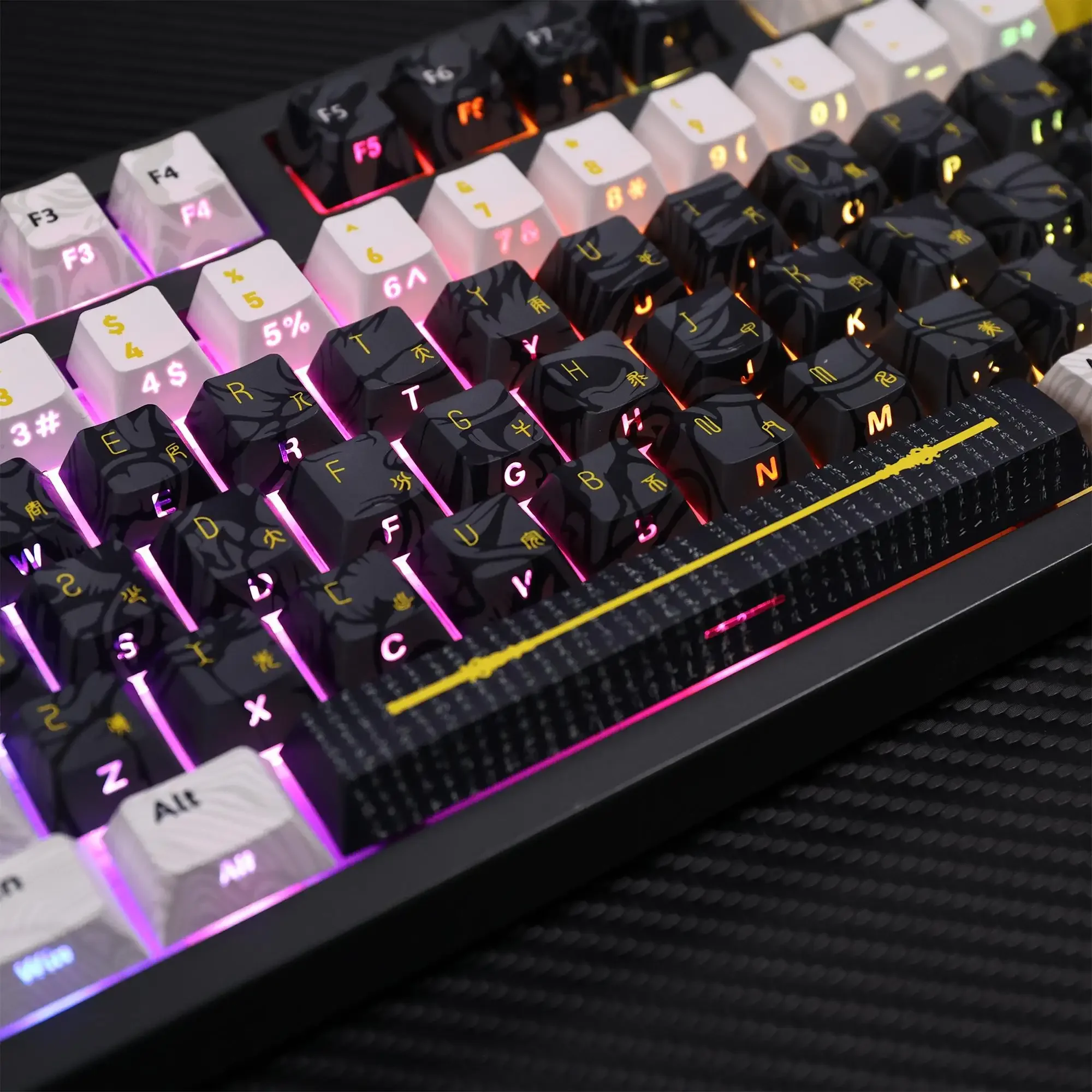 

Keycap Original height PBT five-sided sublimation side engraving light transmission Customized 116-key small full set