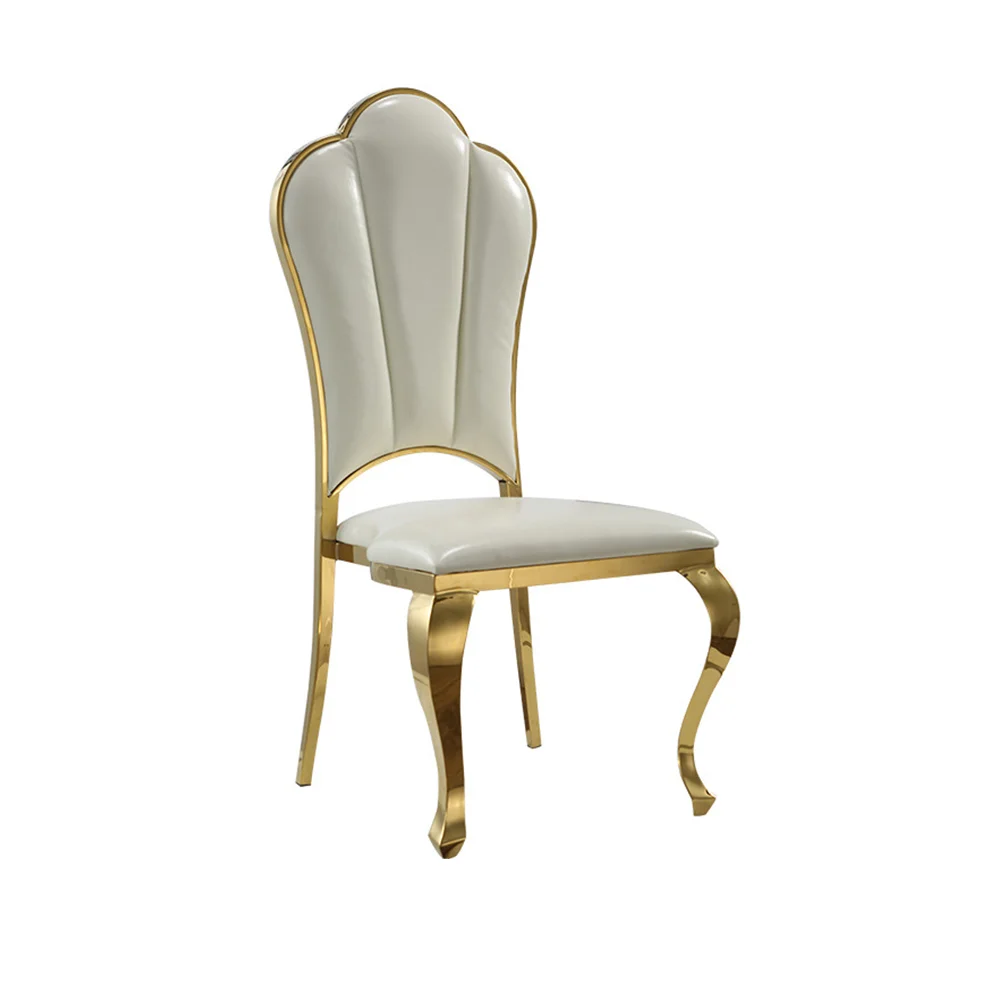 Customized dining gold stainless steel dining chair hotel dining chair combination interior furniture leather metal chairs