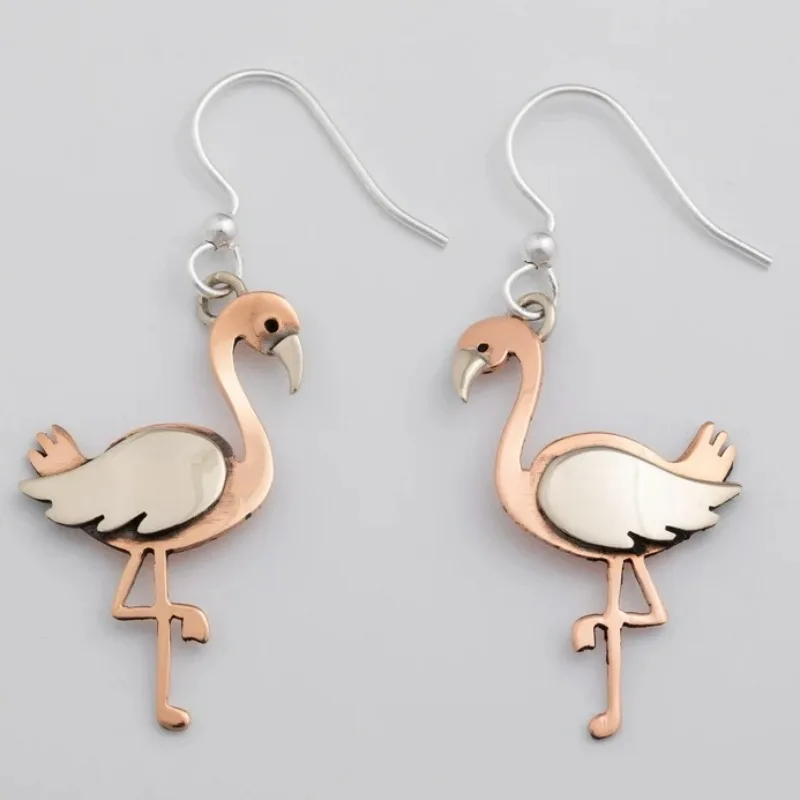 Cute Fashionable Bird Animal Pendant Earrings For Women Two Tone Color Daily Casual Wear Earrings Jewelry Gifts