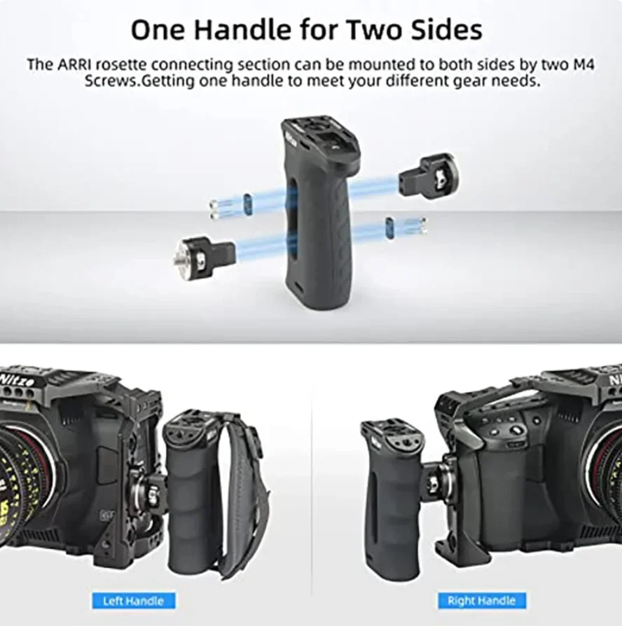 Боковая ручка Nitze с розеткой ARRI для левой или правой руки, регулируемая вверх и вниз