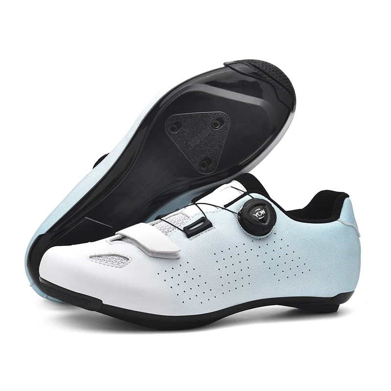 Moda nova masculina sapatos de ciclismo respirável profissional corrida esportes cadarços bloqueio sapatos esportivos da bicicleta