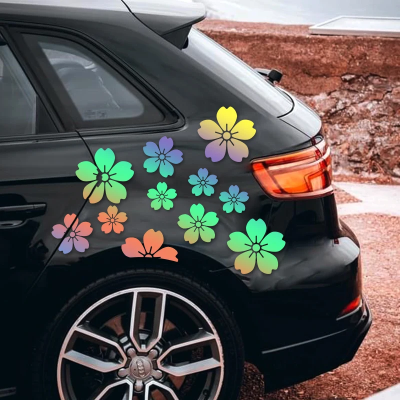 25PCS/set Sakura Flower Vinyl Stickers Waterproof Decals for Car Motorcycle Bumper Hood Wheel Arches Body