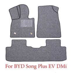 Car Floor Mats For BYD Song Plus EV DMi 2023 2024 Silk Ring Foot Pad Carpet Accessories Waterproof Non-slip For Left-hand Drive