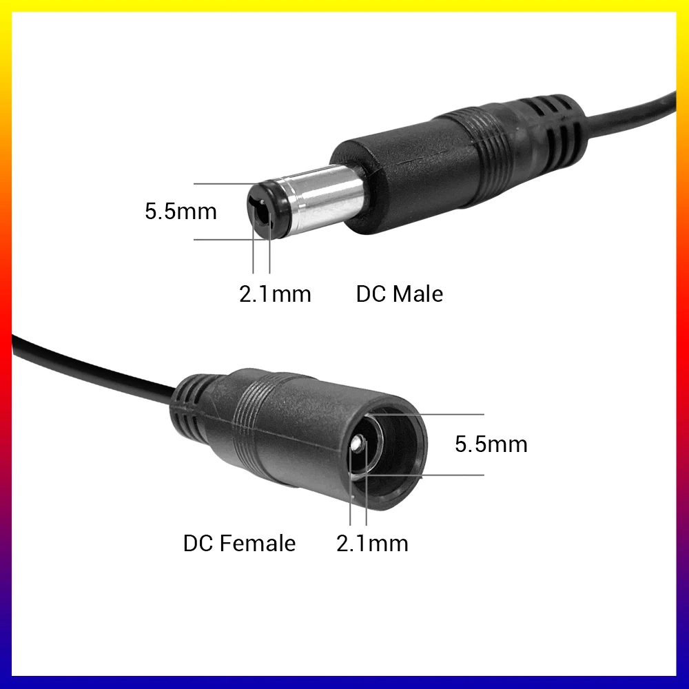 10M/ 5M 5.5mm*2.1mm DC Power Connector Extension Cord Jack Adapter Lead Cable DC Female Male Extension External Plug