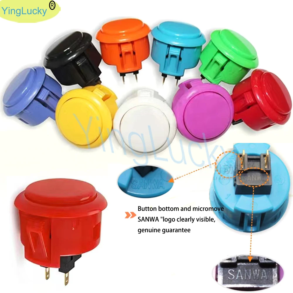 6ps sanwa obsf-30 buttons sanwa replacement arcade game button 30mm push button