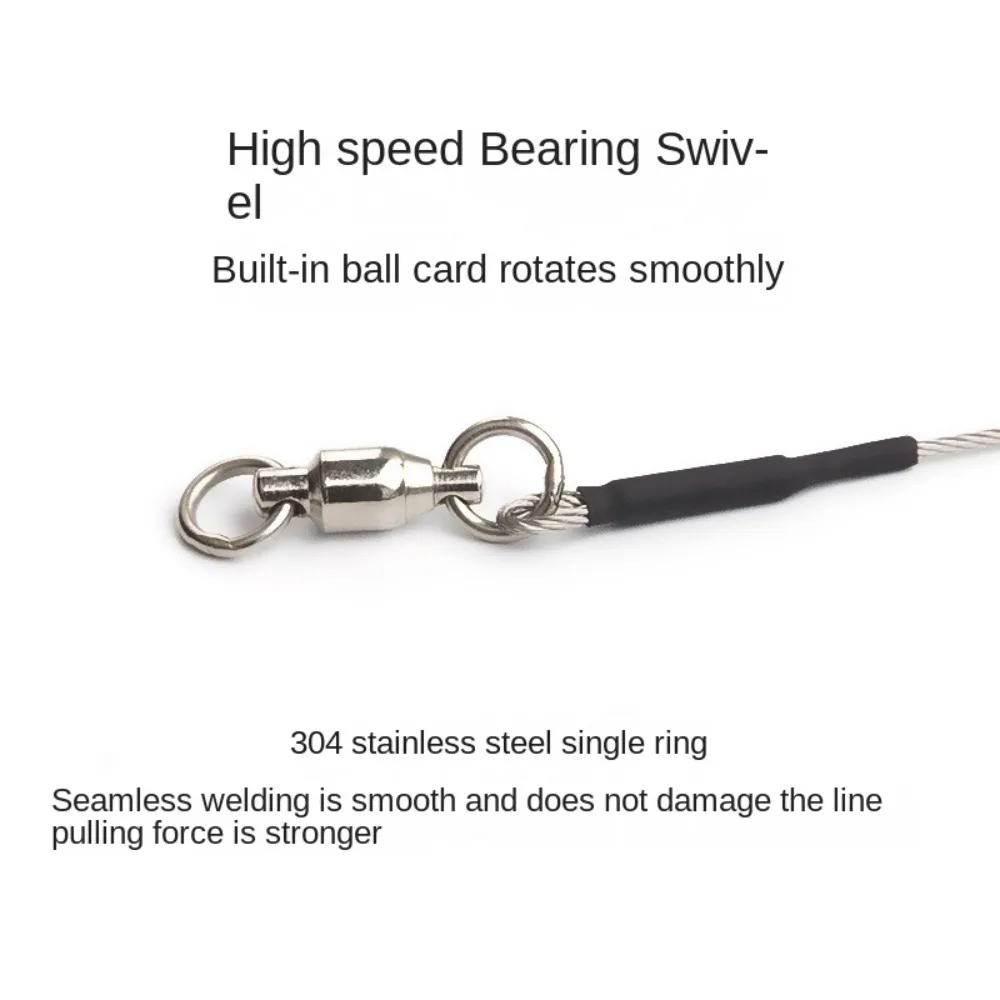 49 strands Fishing Lead Line Anti-bite Thread Rolling Swivels Anti-bite Thread Rope Wire Leash Stainless Steel String