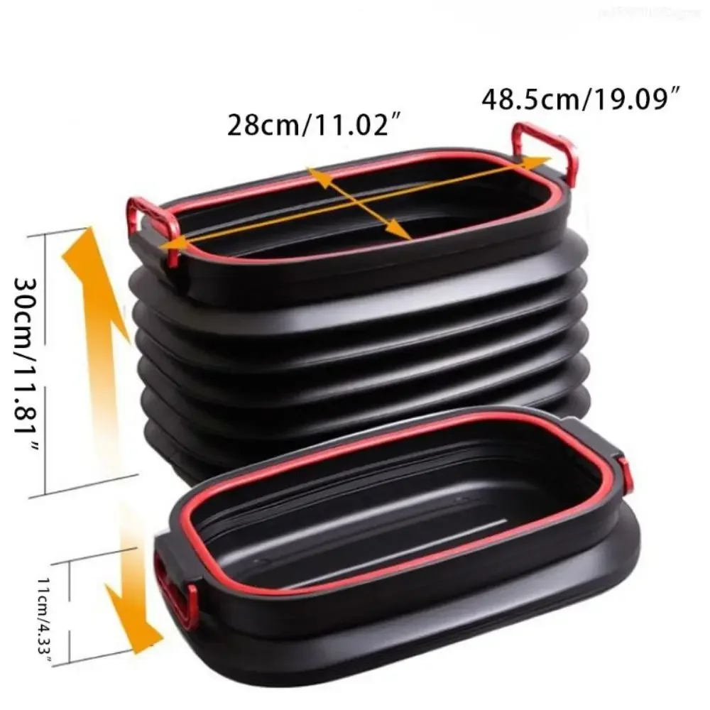 37L Car Rubbish Bin Large Capacity Multi-functional Car Shrinkable Storage Bucket Collapsible with Cover