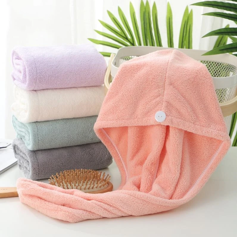 Dry Hair Caps Microfiber Quick Dry Shower Magic Absorbent Hair Towel Drying Turban Wrap Spa Bathing Cap ni642