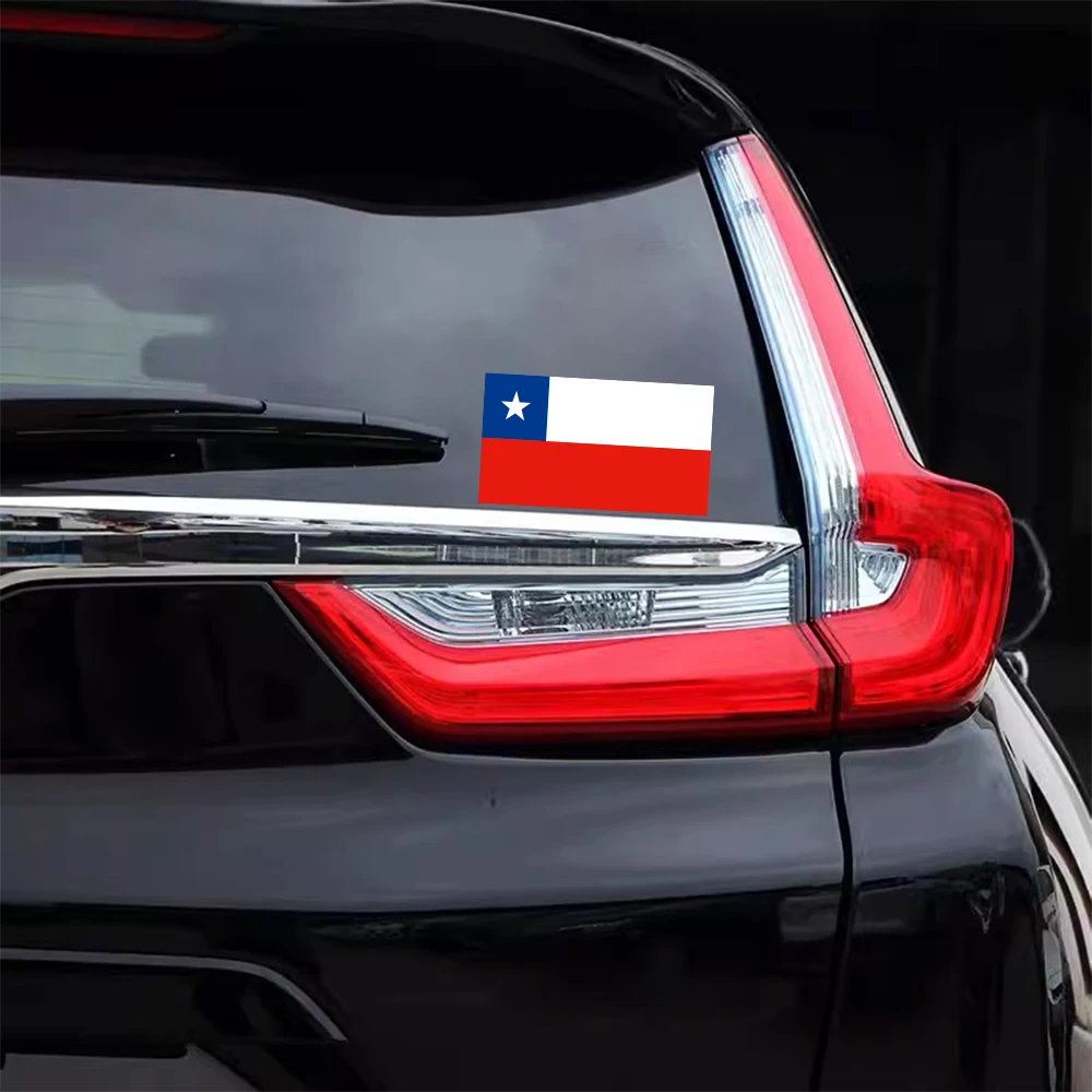 1PCS/3PCS Car Sticker Chilean Flag Sticker Square National Flag Series Waterproof Decal Car Personalization Decor Accessories