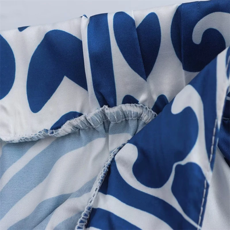 KEYANKETIAN 2026 ربيع جديد نمط العرقية الطوطم طباعة المرأة مستقيم الساق السراويل مرونة الخصر مطوي الديكور بنطلون طويل