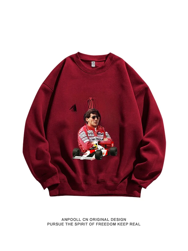 エルトン・セナ-レジェンド-レーシングカー-ドライバー-マクラーレン-チーム-コットン-クルーネック-スウェットシャツ-メンズ-ルーズ-カジュアル-ファッション-ストリートウェア