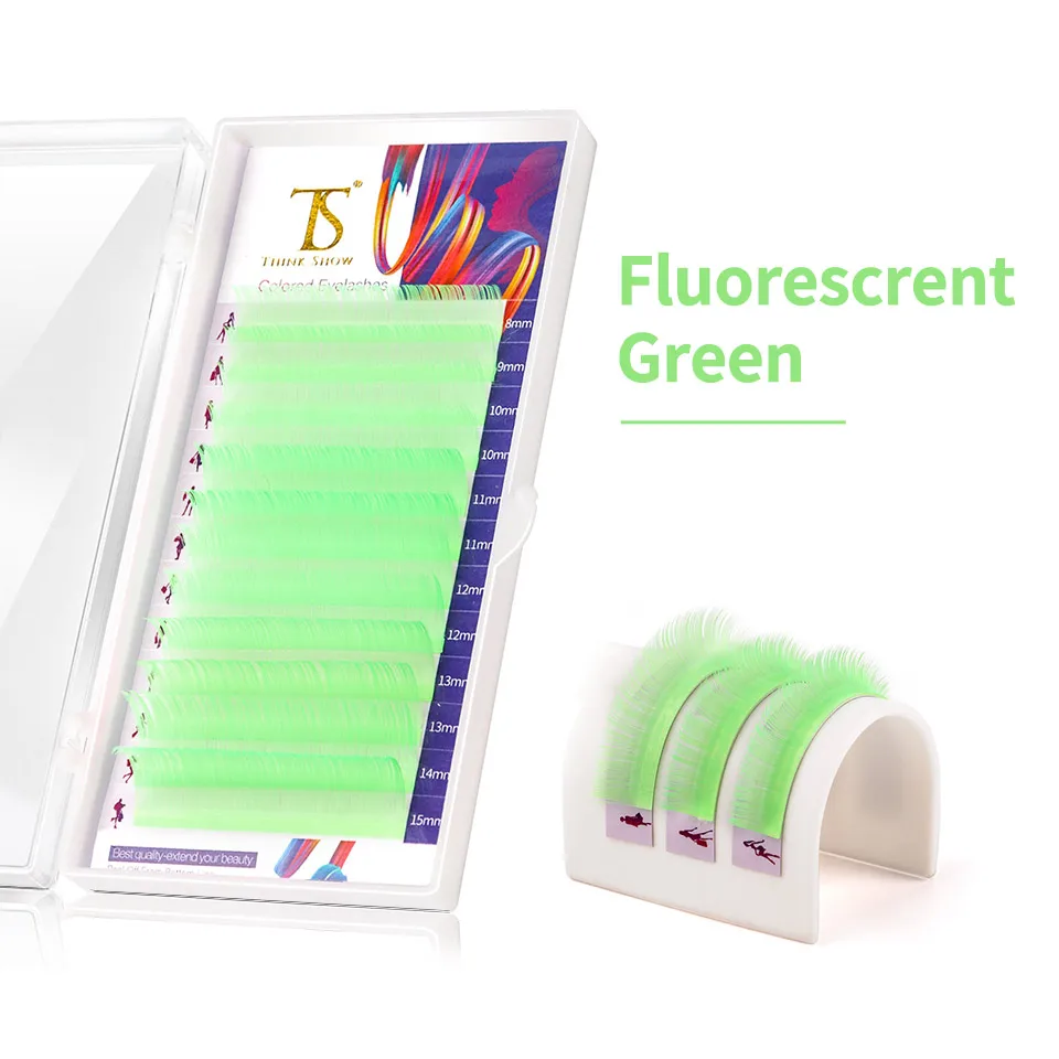 Thinkshow Gradiënt Meerdere verschillende kleuren wimperverlenging Individuele Faux Nertsen Ombre Valse oogkleurige wimpers Make-uptool