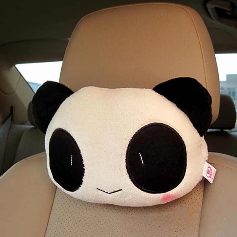 Urocza kreatywna Panda Auto poduszka na szyję do samochodu zagłówek poduszka mata na siedzenie podkładka chroniąca głowę akcesoria