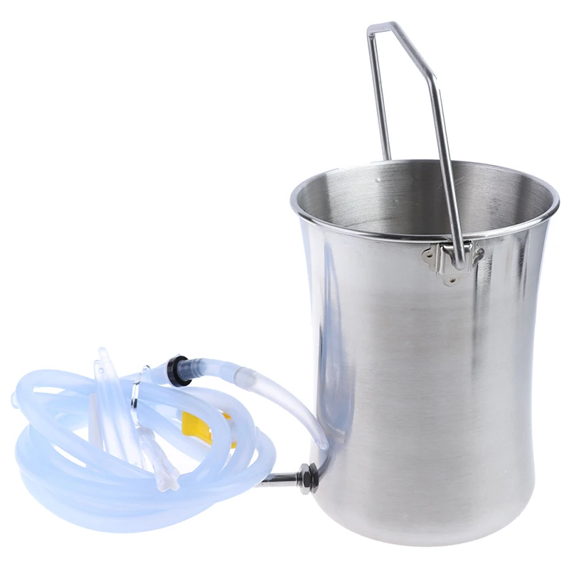 

1 Set Reusable 2L Home Enema Bucket Kit Stainless Steel Non Toxic Coffee Enema Kit with Nozzles for Colon Cleansing Detox