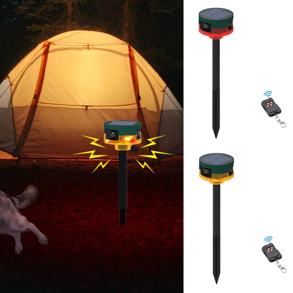 

Solar Wild Animal Repeller 360-degree Induction Alarm 1200mAh Pigeon Bird Repellent Recordable IP55 for Wild Boar Rabbit Deer