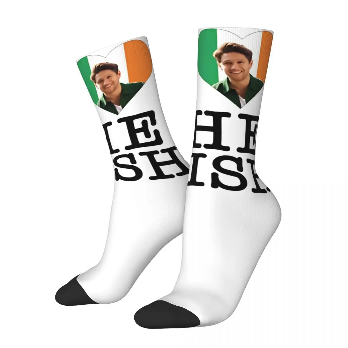 Happy Funny Male Socks I Love Heart The Irish Niall Horan Stuff Warm Funny Singer Skateboard Sock Spring Autumn Winter