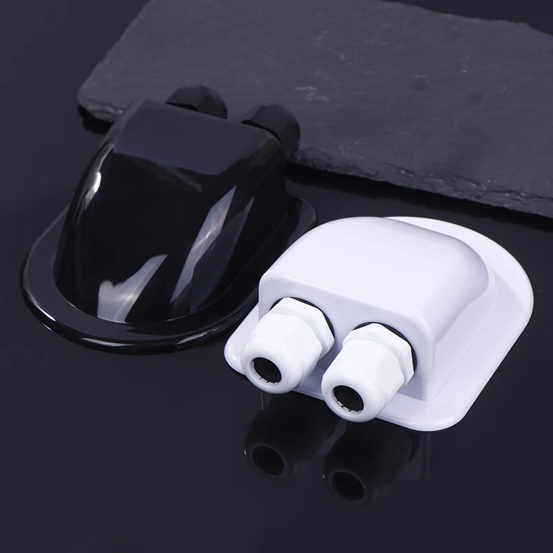 RV Caravan Roof Solar Junction Box Wire Entry Cable Storage Case Connector Holder Dual Hole Gland For Boat Marine Yacht Car