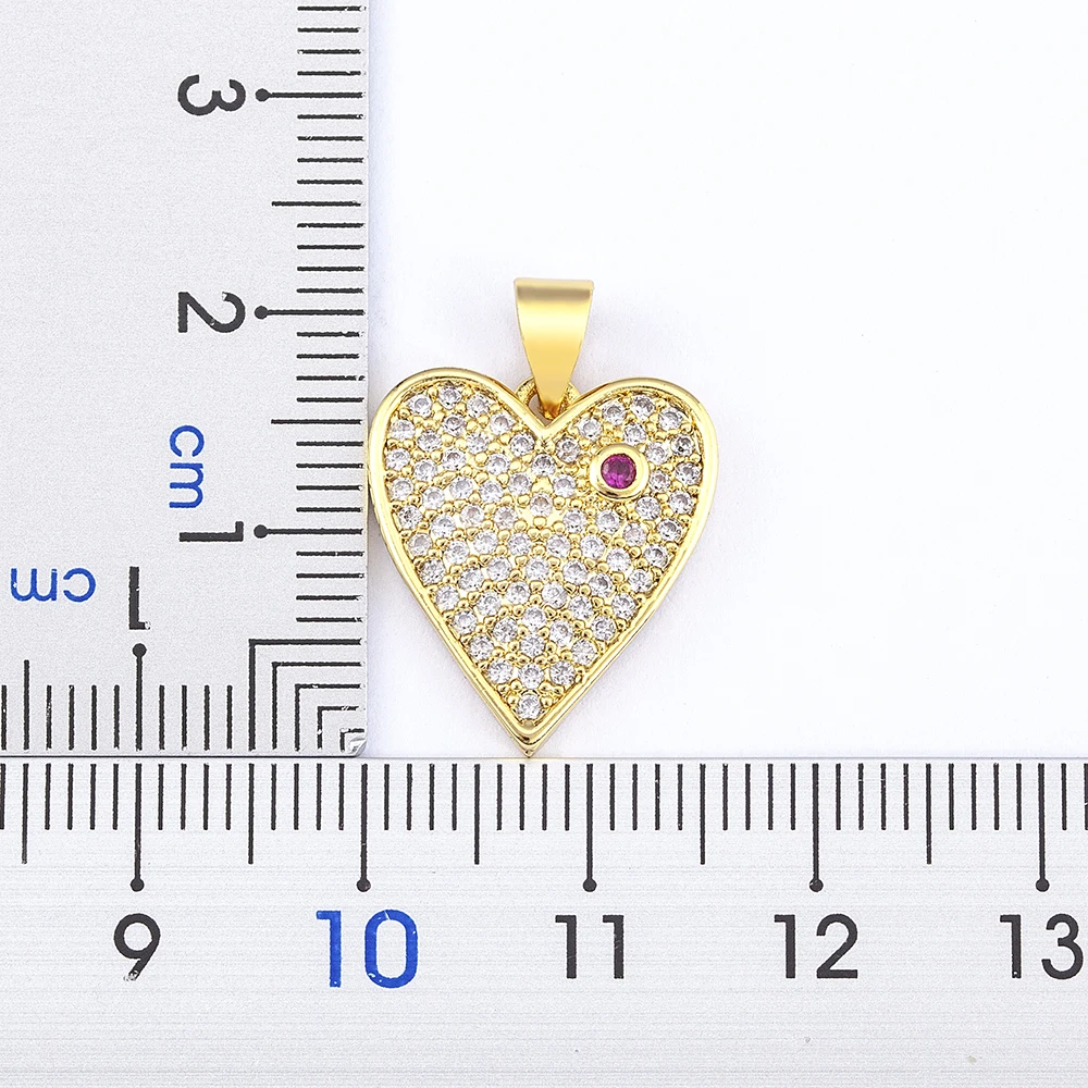 Nidin New Design Charm 3 Colors Heart Shape Inlaid Shiny Rhinestone Pendant Necklace Women Temperament Jewelry Party Gifts