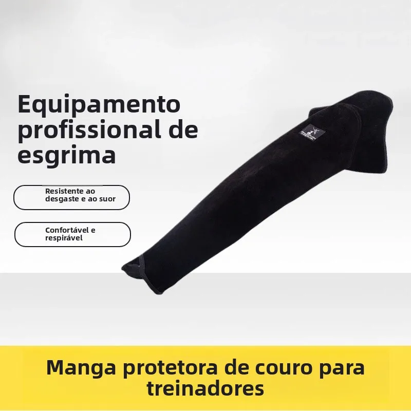 protezione-per-braccio-in-pelle-nera-per-scherma-resistente-all'usura-forniture-professionali-per-scherma-shanghai-jianli
