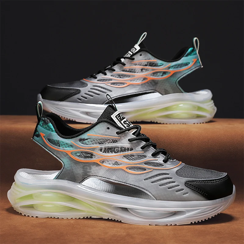 

Мужские кроссовки на плоской подошве, удобные дышащие сетчатые кроссовки, новинка 2025, модная прогулочная обувь, мужские кроссовки на мягкой платформе со шнуровкой