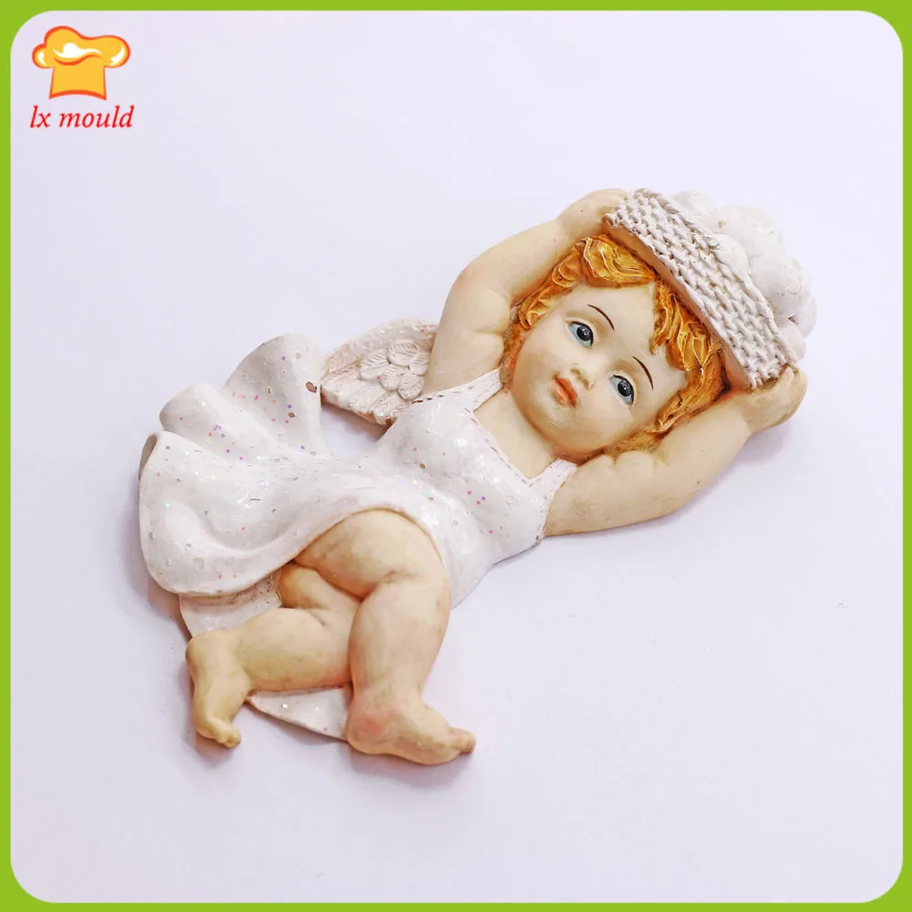 3D Harvest  Angel Silicone Fondant Cake  Decorate Topper Mold Chocolate Candy Sugarcraft Baking Mould 3D Christmas Apple Girl